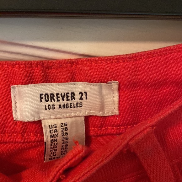Forever 21 Red High Waisted Shorts - Picture 2 of 3